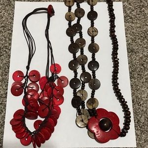 Two wooden necklaces